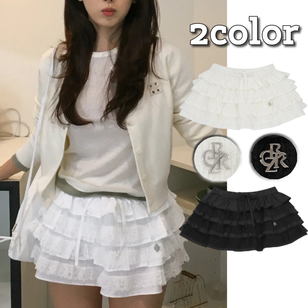 【 citybreeze 】ミニスカート★人気 Lace Ruffle Mini Skirt