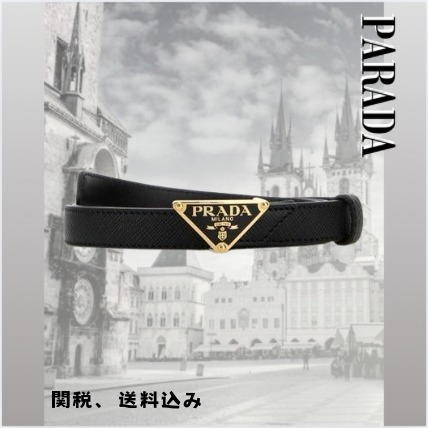 (関税、送料込) PRADA サフィアーノレザー ベルト ブラック