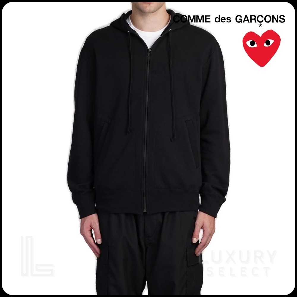 【COMME des GARCONS】SWEATSHIRT RED EMBLEM KNIT◆AXT342051