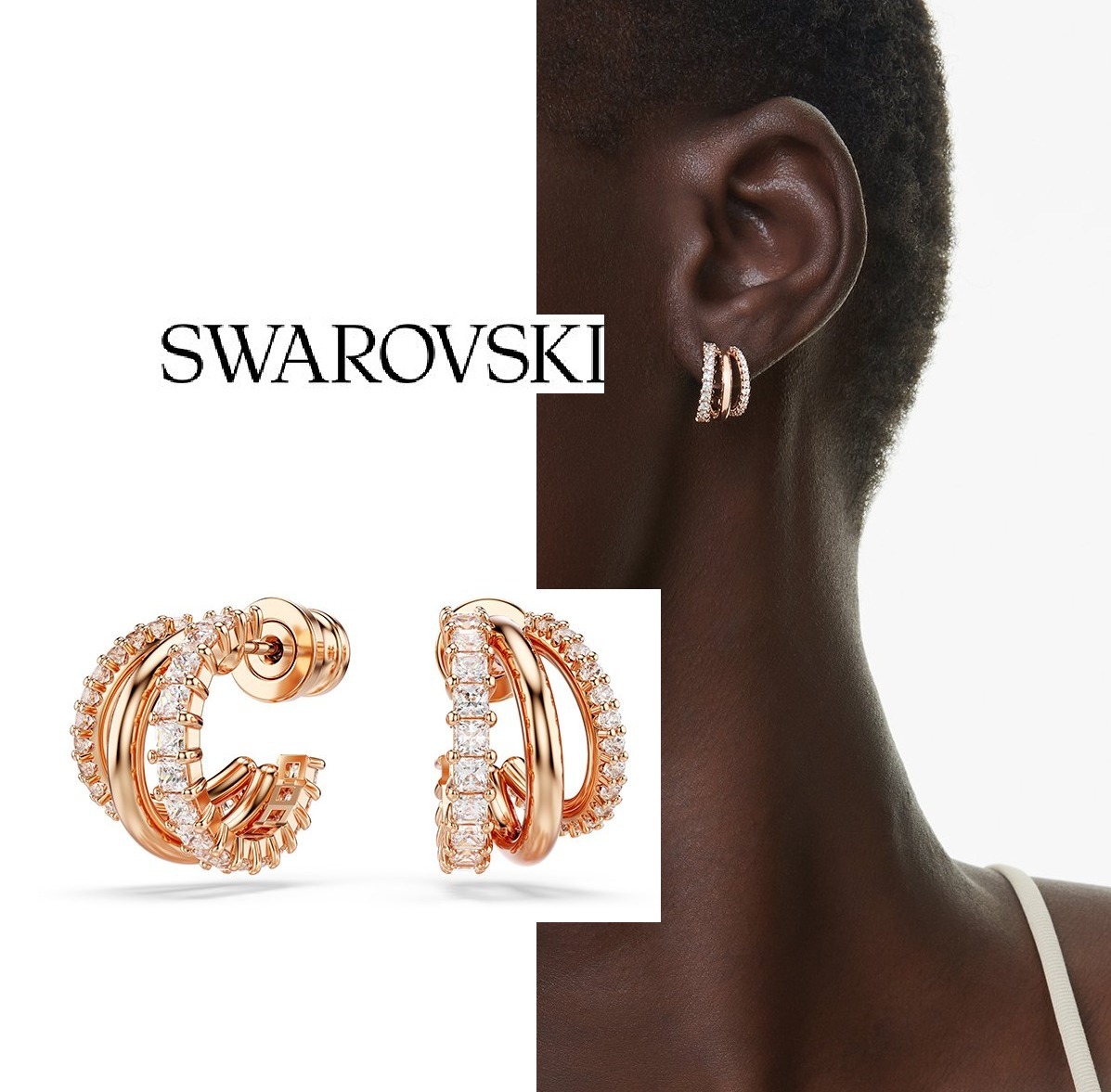 ピアス SWAROVSKI [Original product/shopping bag gift] Hyperbola ros