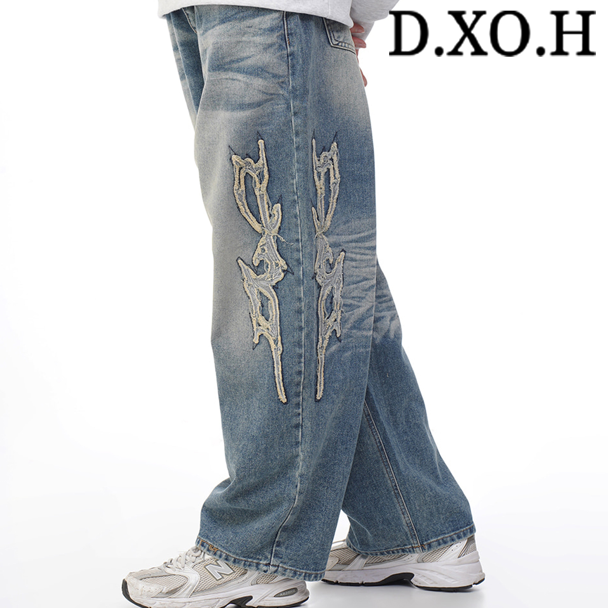 ★DXOH★Thunder Logo Denim Pants [Blue]★正規品/韓国直送料込