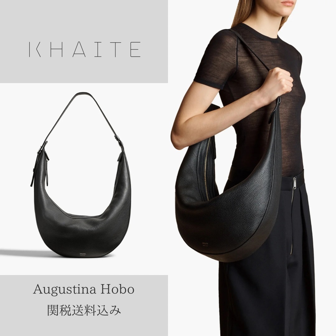 【KHAITE】オーガスティーナ・ホーボー ブラックペブルレザー
