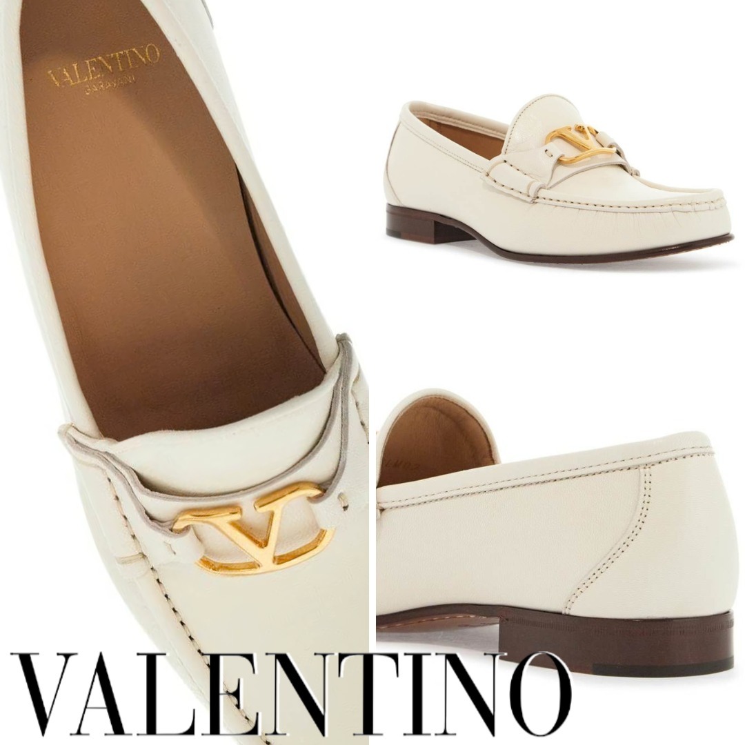 数量限定SALE】【VALENTINO】ゴールドメタル Vロゴ ローファー