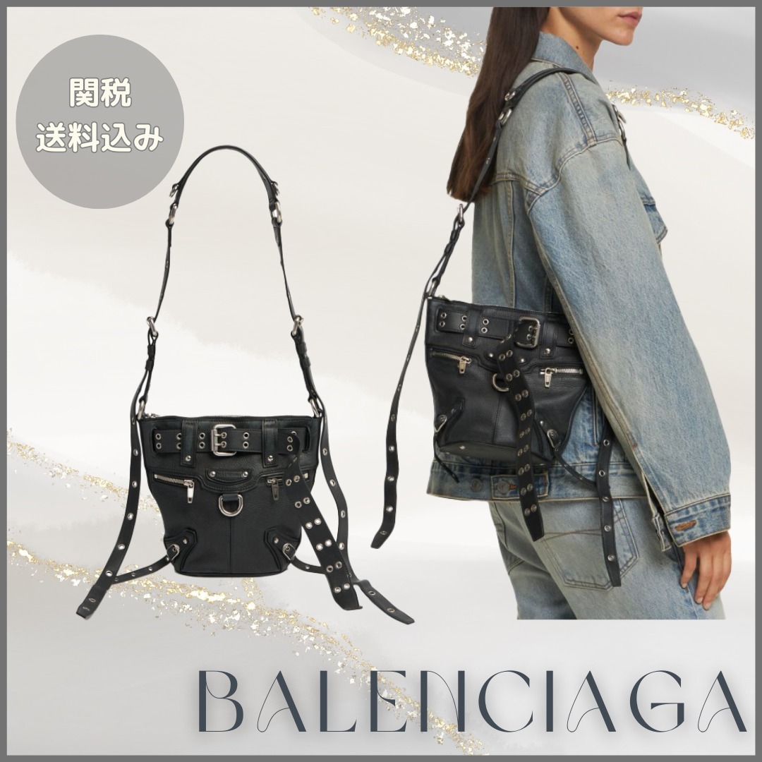 BALENCIAGA【関税送料込&SALE価格】レザーバケットバッグ