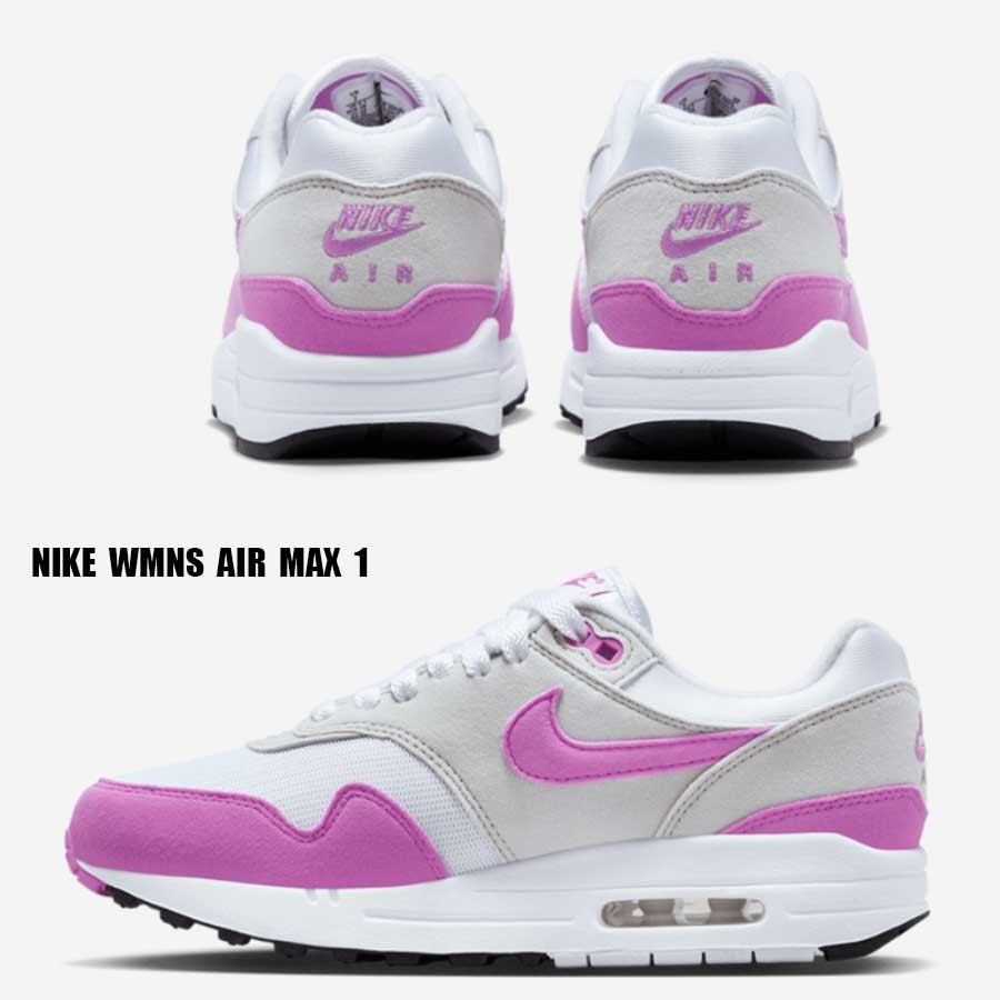 NIKE★WMNS AIR MAX 1★NEUTRAL GREY/FUCHSIA DREAM-WHITE-BLACK