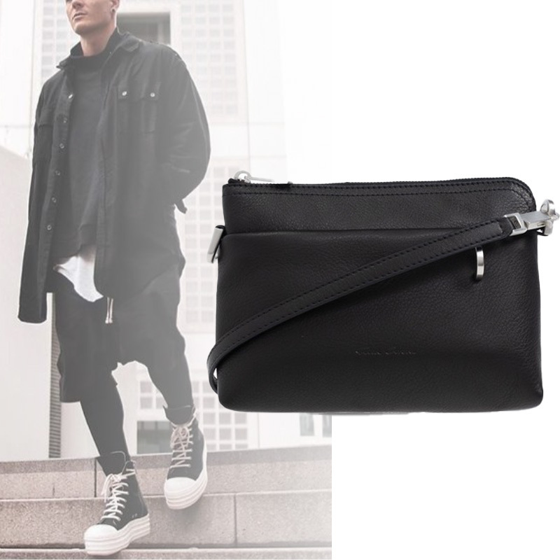 大人気! RICK OWENS カーフレザー スクエア ショルダーバッグ