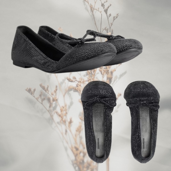 【BALENCIAGA】ラインストーン レオポルドバレリーナ
