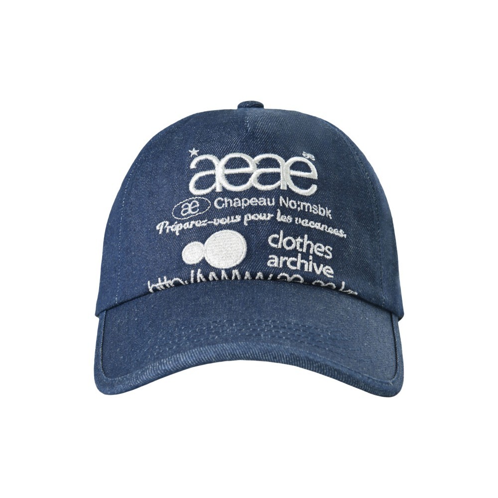 キャップ AEAE WEB LOGO DENIM 5 PANNEL CAP [MID BLUE]