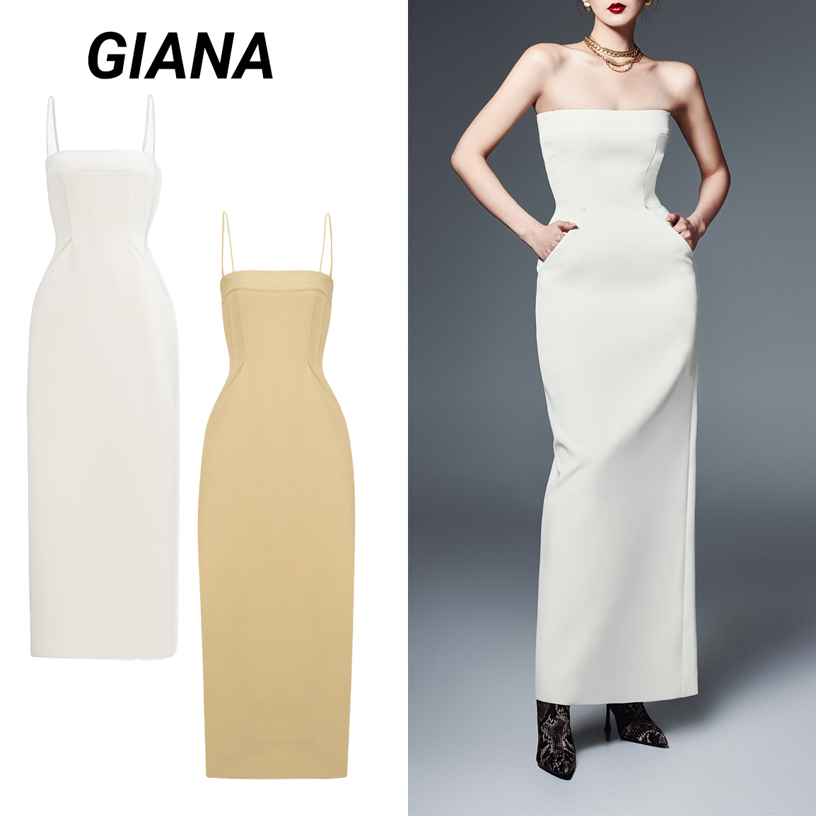 ◆GIANA◆ATLANTIS Pencil ノースリーブ ドレス 2color 送料込