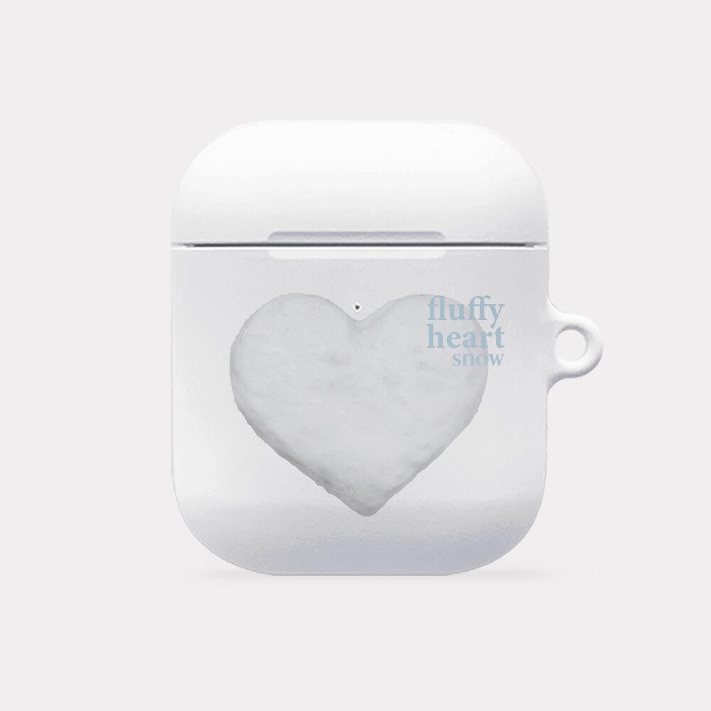 テックアクセサリー Mademoment fluffy heart snow design [hard AirPods case serie
