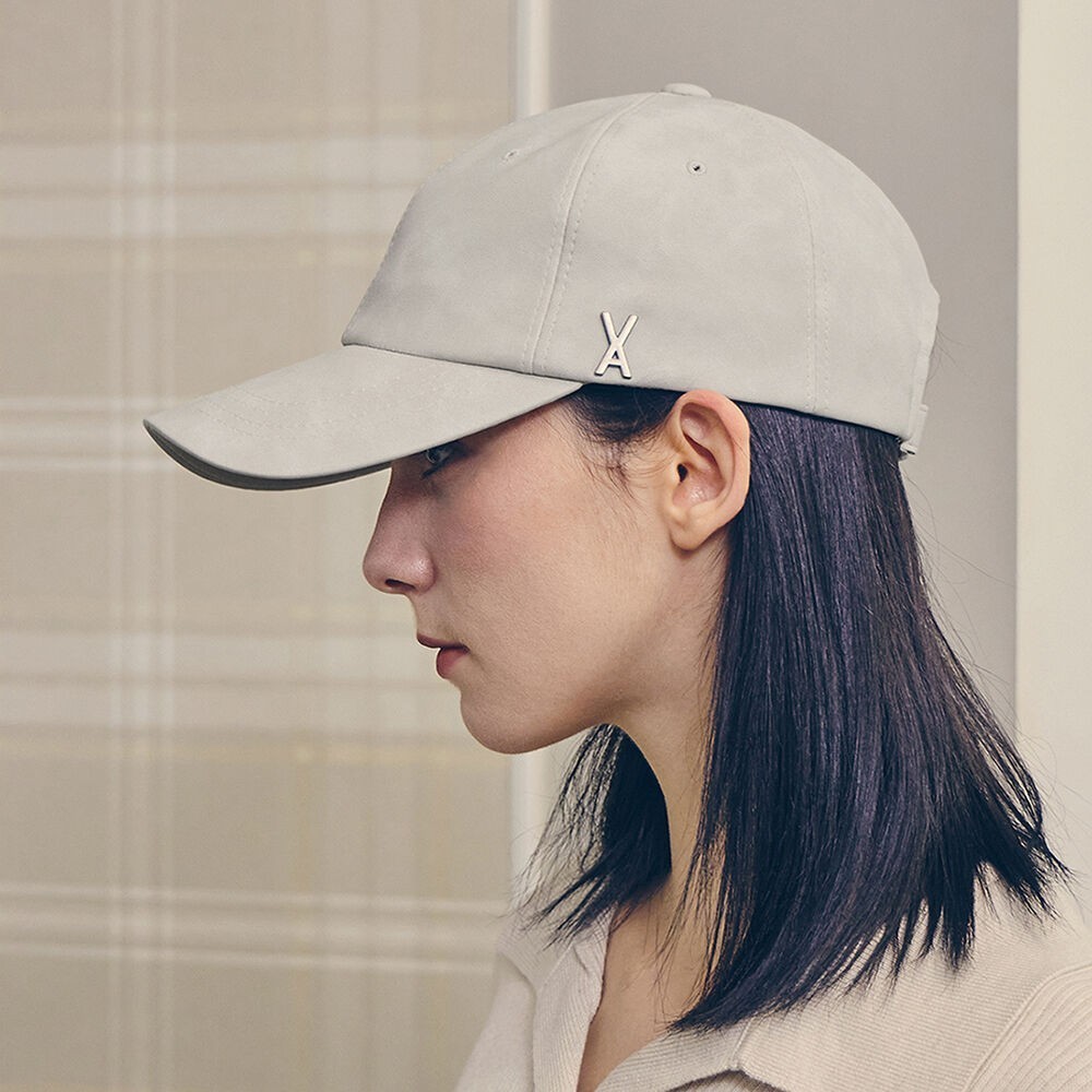 キャップ VARZAR VA stud vegan leather ball cap ivory