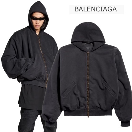 25SS BALENCIAGA Hooded Bomber ジップ ロゴ フード ジャケット