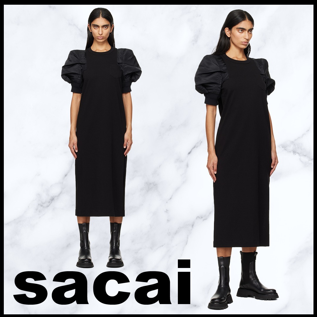 【送料関税込】sacai サカイ★ナイロンツイルジャージワンピース