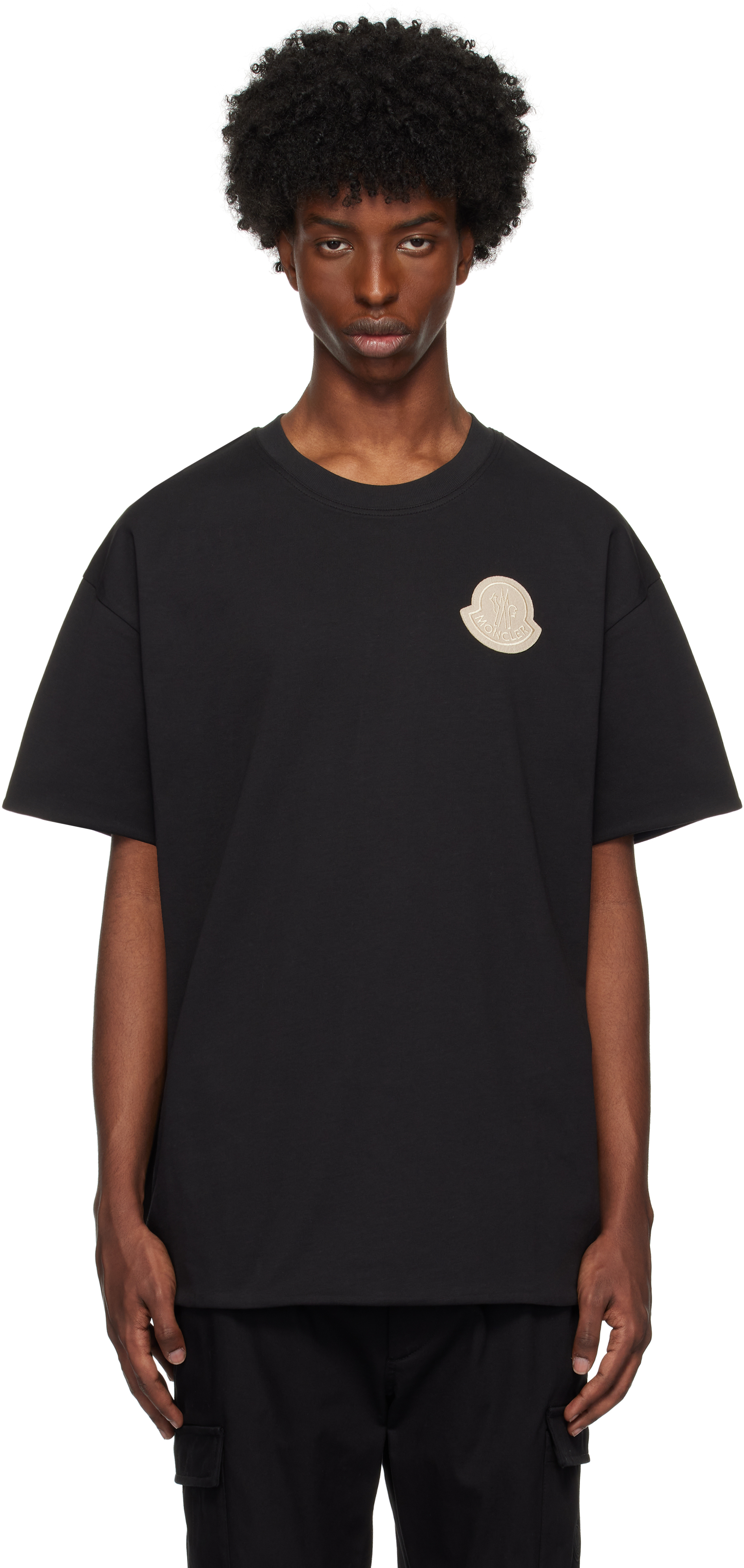 【関税込み】Moncler ブラック リバーシブル ロゴ Tシャツ