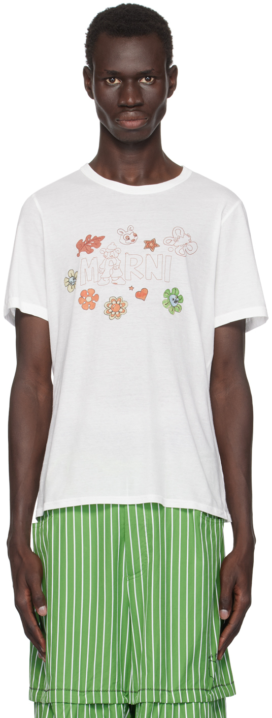 【関税込み】Marni ホワイト プリントTシャツ