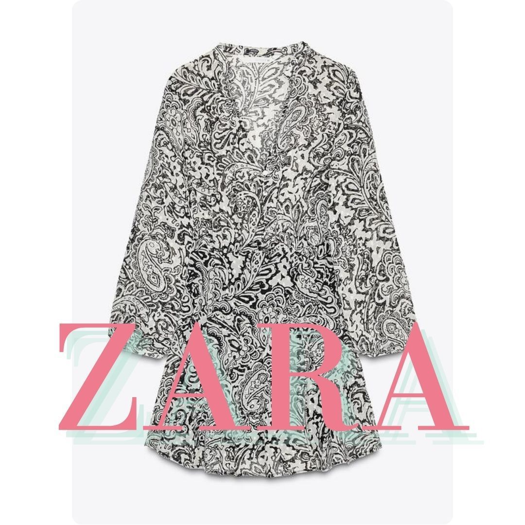 ZARA プリントプルメティスワンピース 2468/656