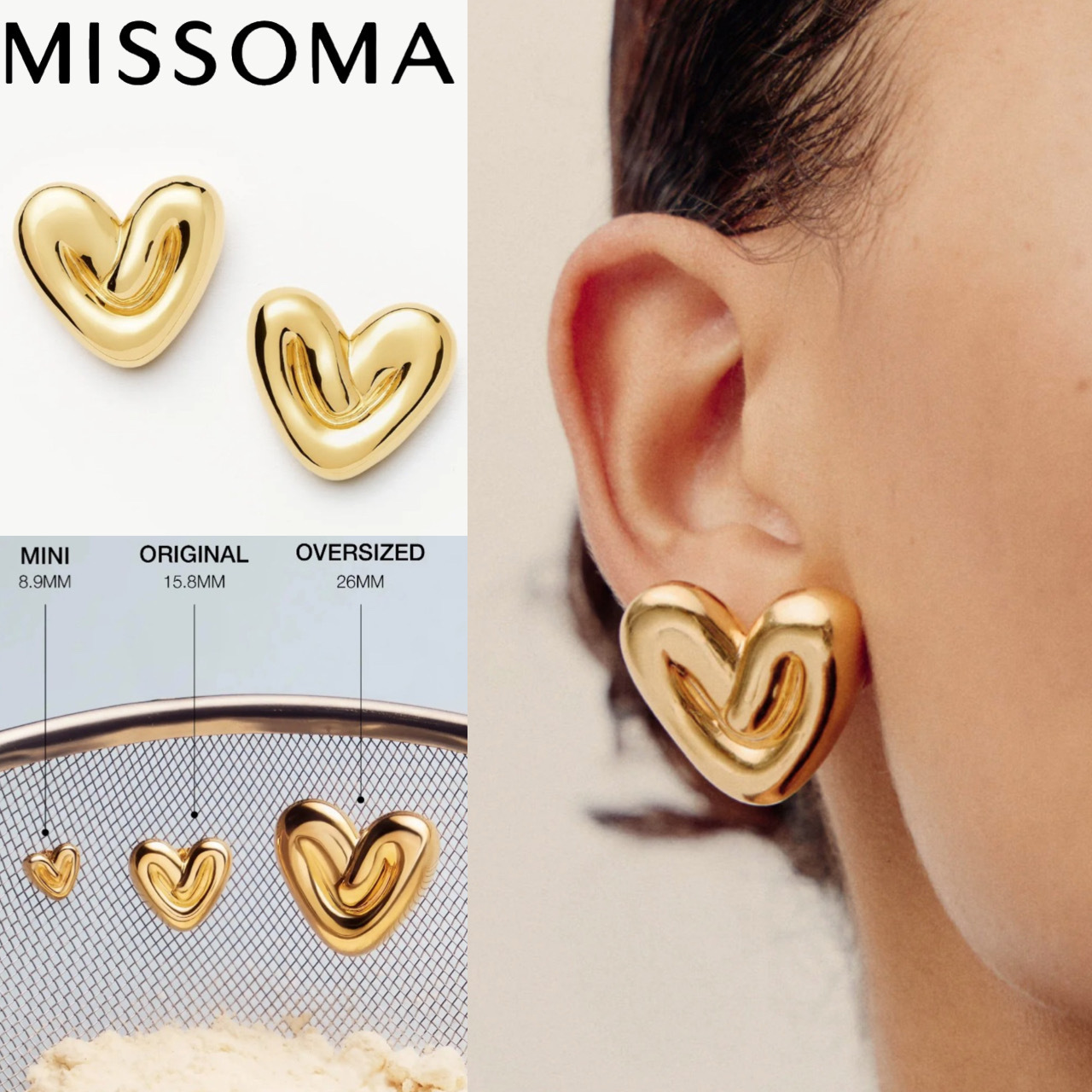 【Missoma】パフィーハート特大スタッドピアス 関税込