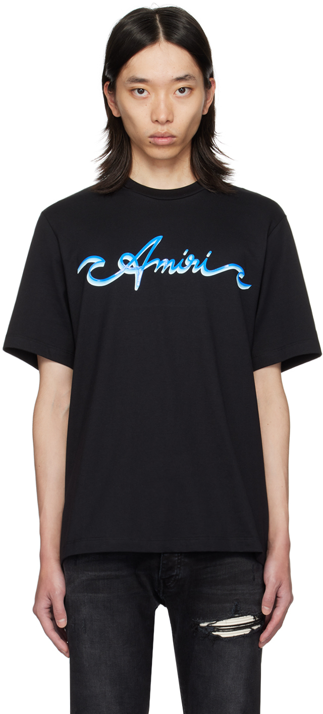 【関税込み】AMIRI ブラック ロゴプリント Tシャツ