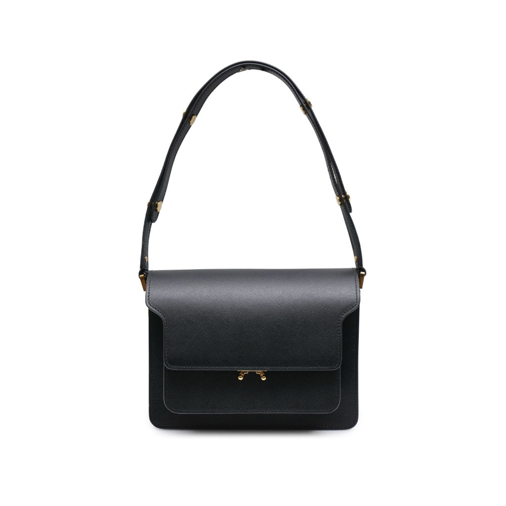 ショルダーバッグ・ポシェット Marni Medium Saffiano Leather Trunk Bag Black
