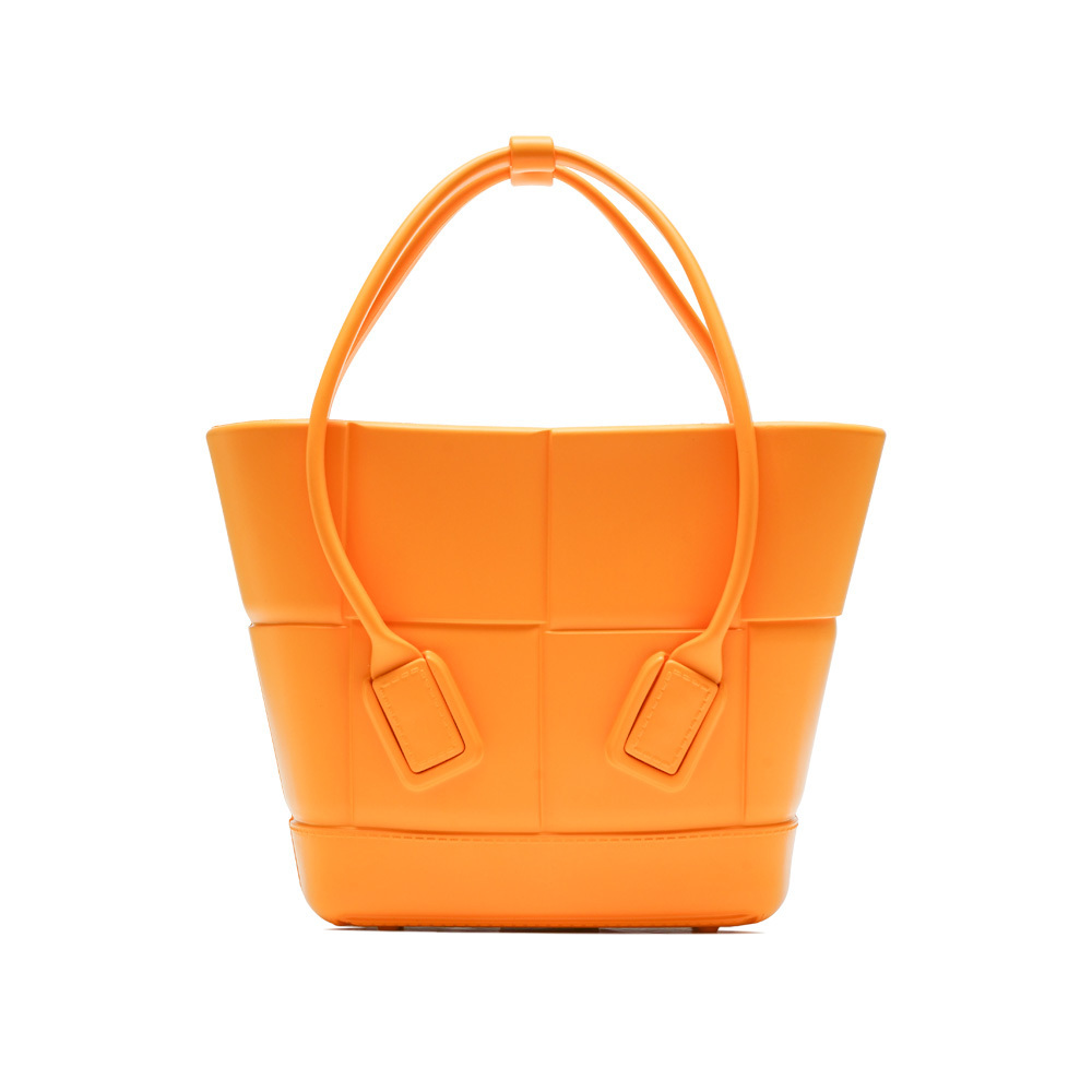 トートバッグ Bottega Veneta Arco Mini Rubber Shopping Bag Tangerine