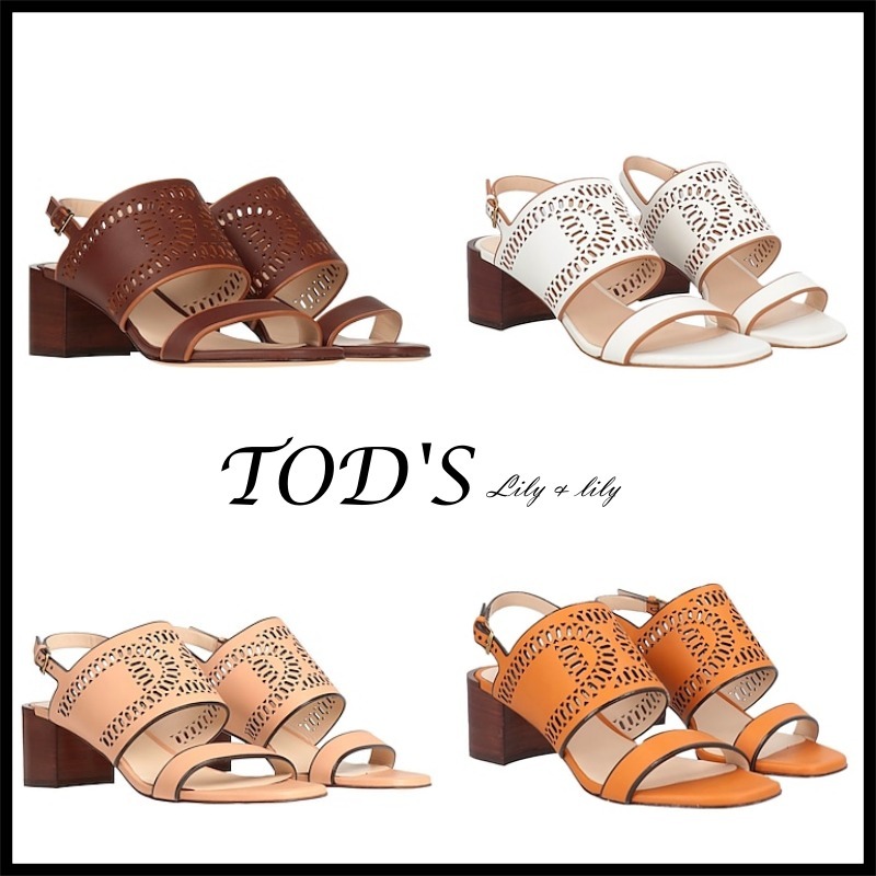 TOD'S ◆ロゴ レザー サンダル◆関税送料込み