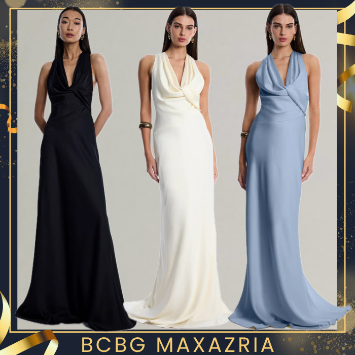 BCBG MAXAZRIA*美ライン*カウルネック*オープンバック*ドレス