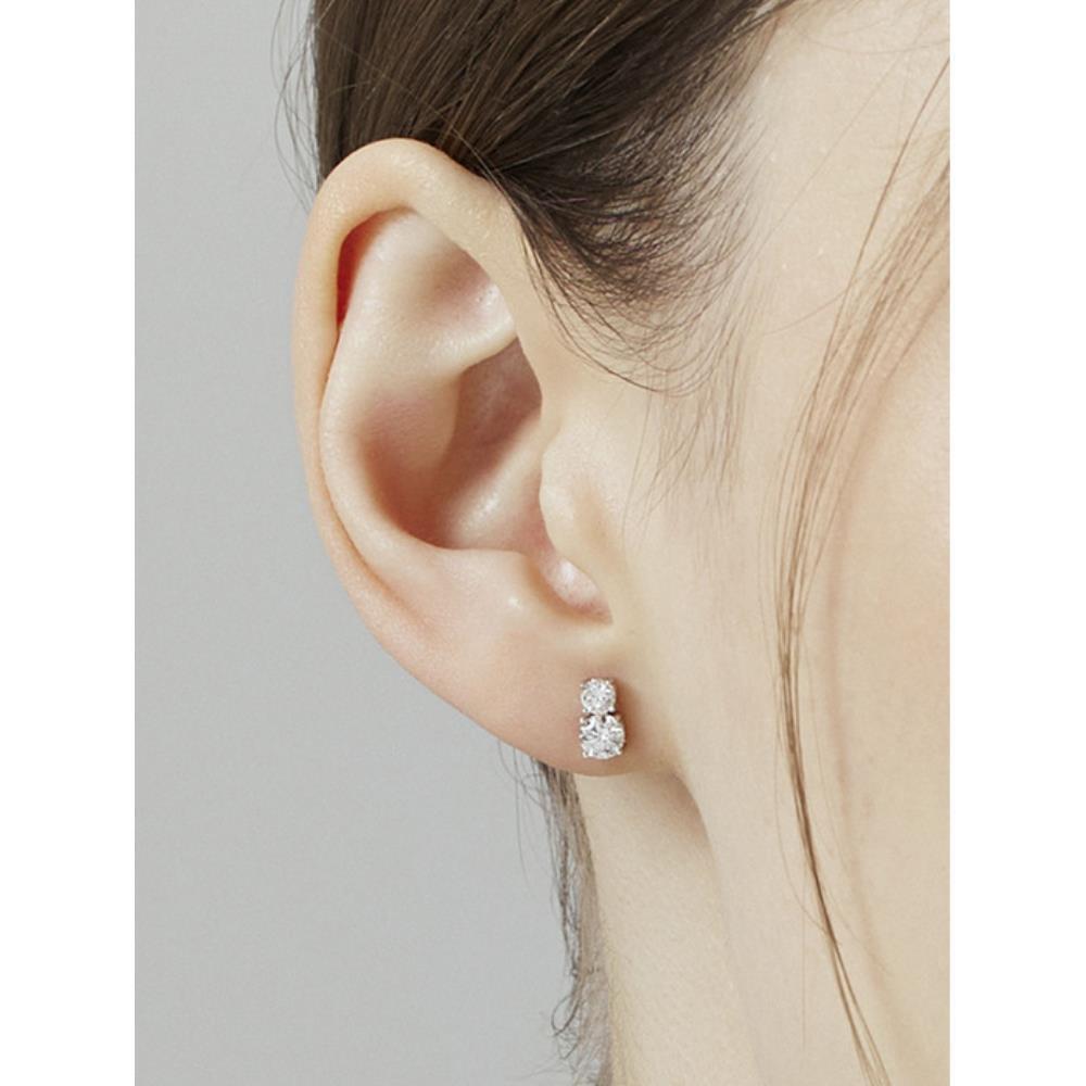 ピアス HYERES LOR Essence 10K(W) Lab Diamond Snow Earrings HL4E5142