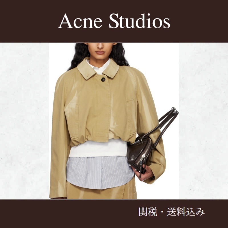 【Acne Studios】ベージュ ツイル ジャケット 適当な価格 Acne カーキベージュ - ツイルジャケット - Studios