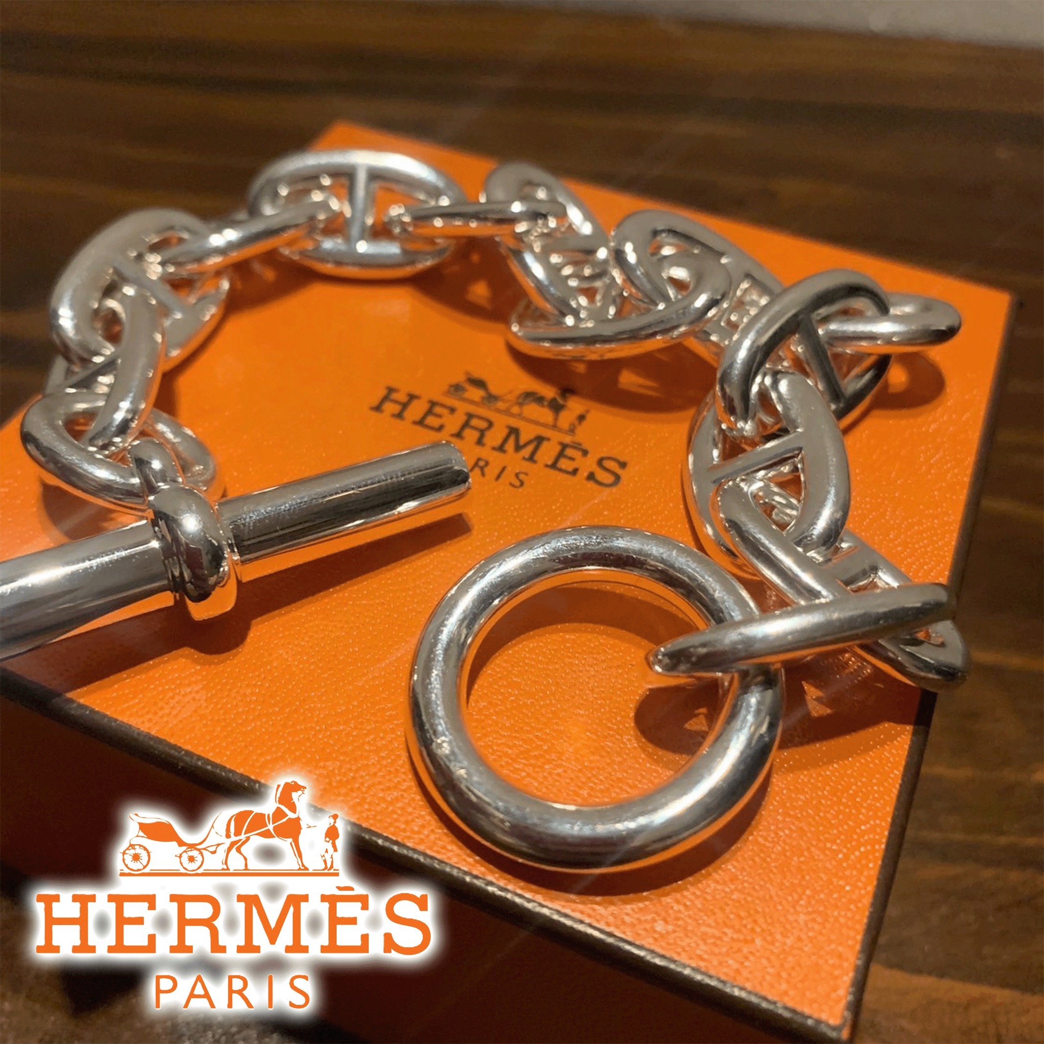 大人気商品【HERMES】シェーヌダンクルブレスレットGM