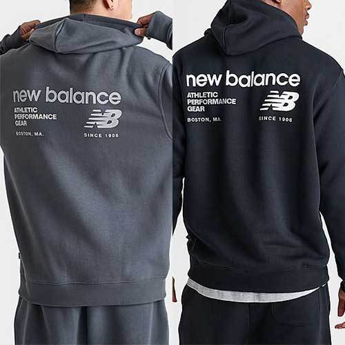 New Balance★ バックグラフィック フリースフーディ パーカー