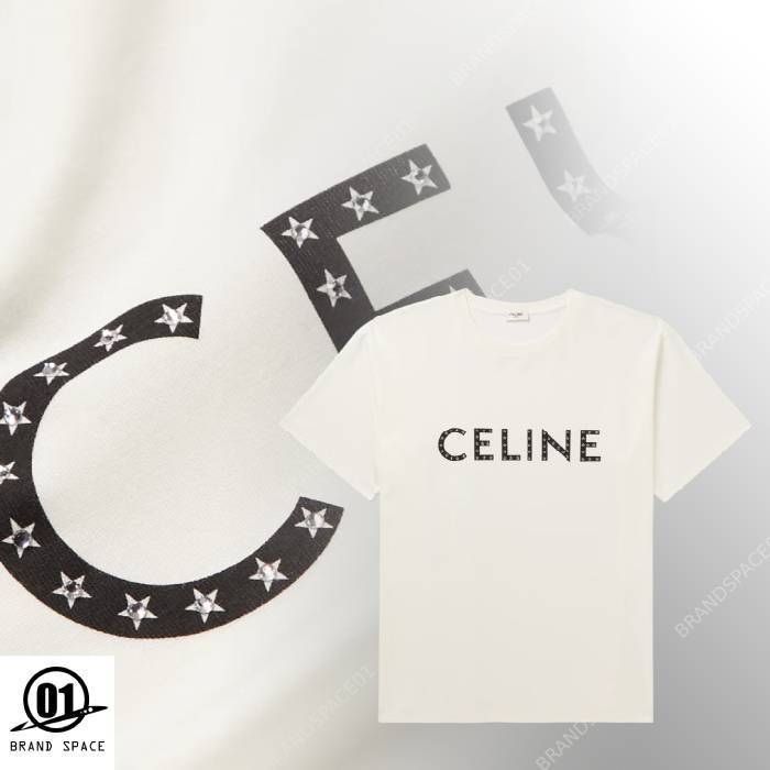 入手困難 CELINE クリスタル ロゴ コットンジャージー Tシャツ