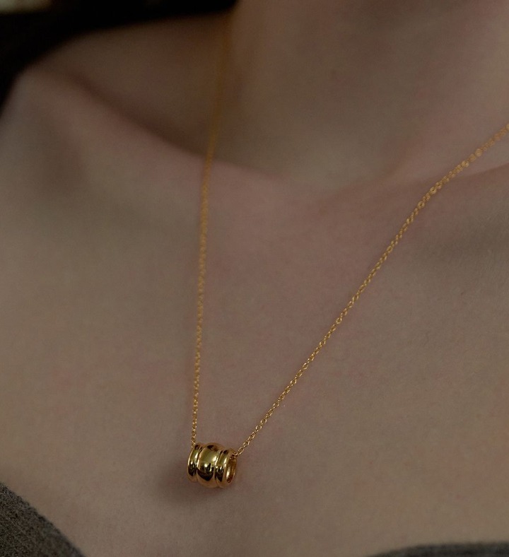 [leeENoir] 韓国☆925silver☆Round Hoop Necklace
