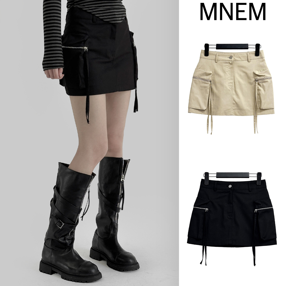 【mnem】Glee Cotton Cargo Skirt