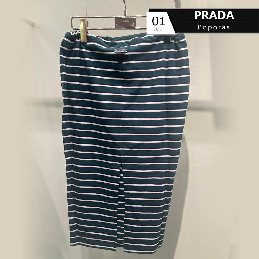 エフォートレス【PRADA】ボーダー バックスリット スカート