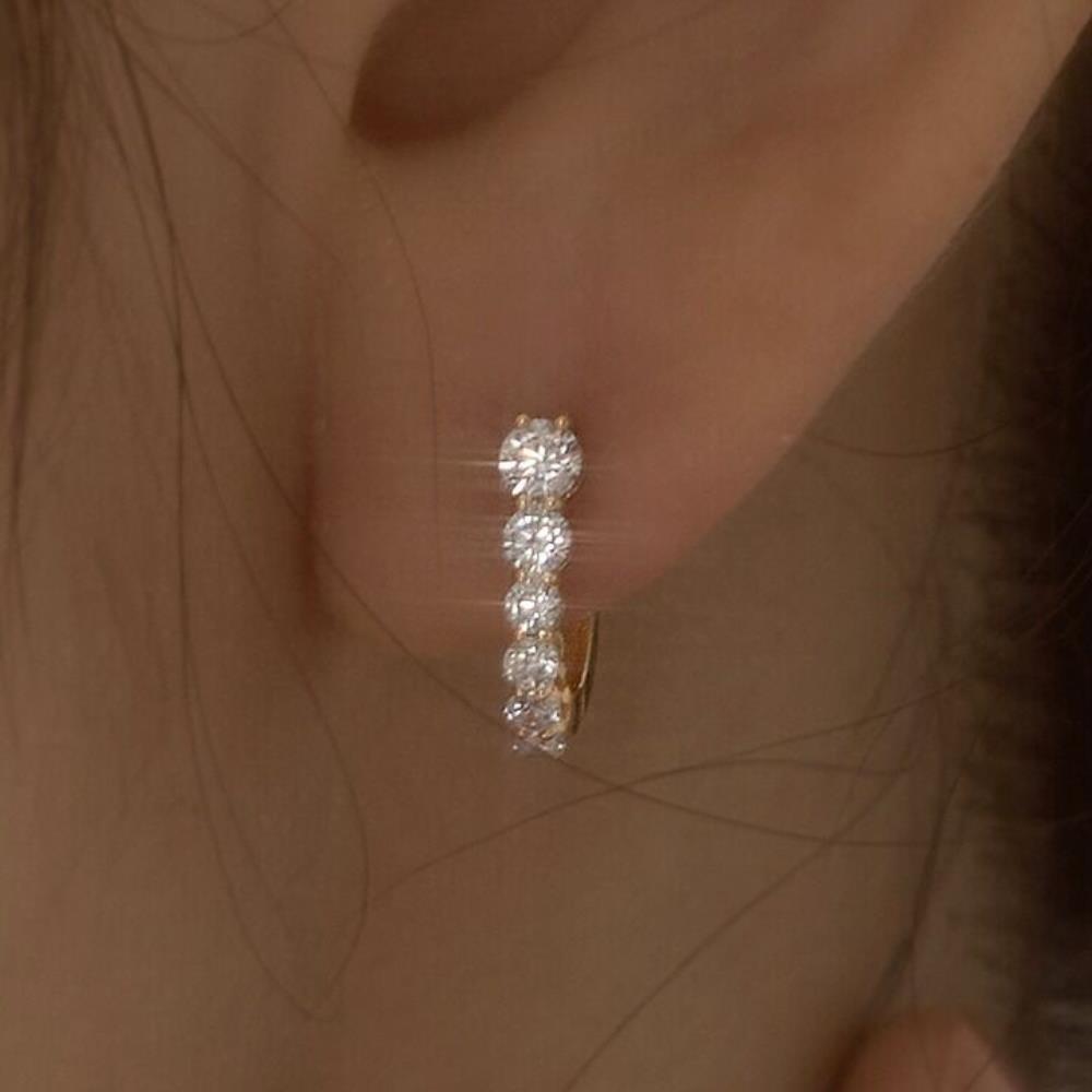 ピアス wing bling 14k post preta cubic one touch ring earrings