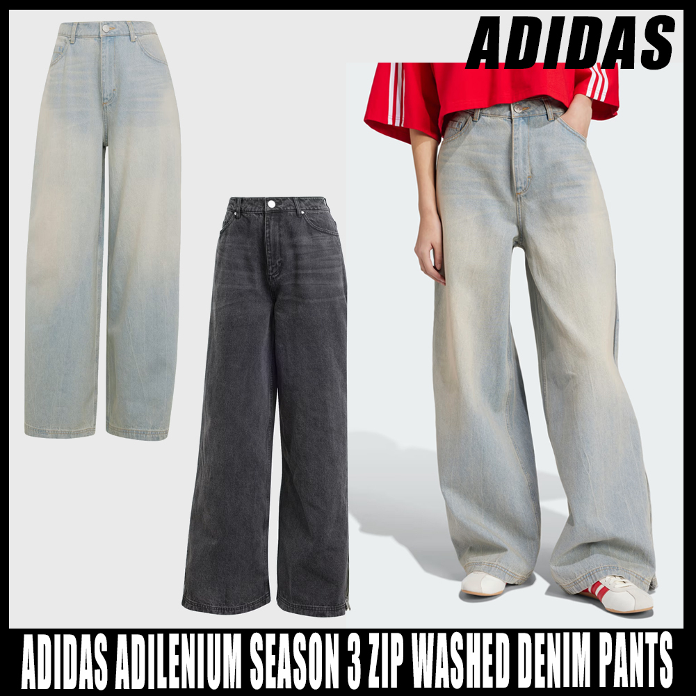 ◆正規品◆ADIDAS ADILENIUM ZIP WASHED DENIM PANTS(W)◆関税込