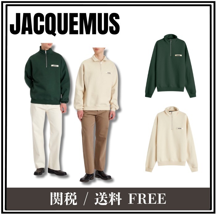【定番】JACQUEMUS グログラン パッチ ハーフジップ スウェット