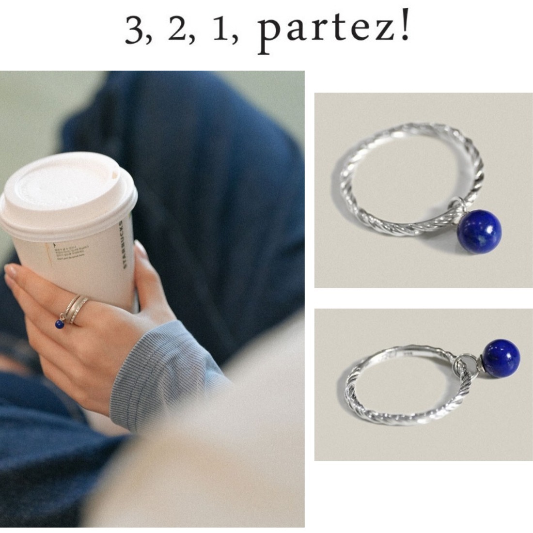 [韓国人気ジュエリー] Lapis Lazuli Ball Spining Ring