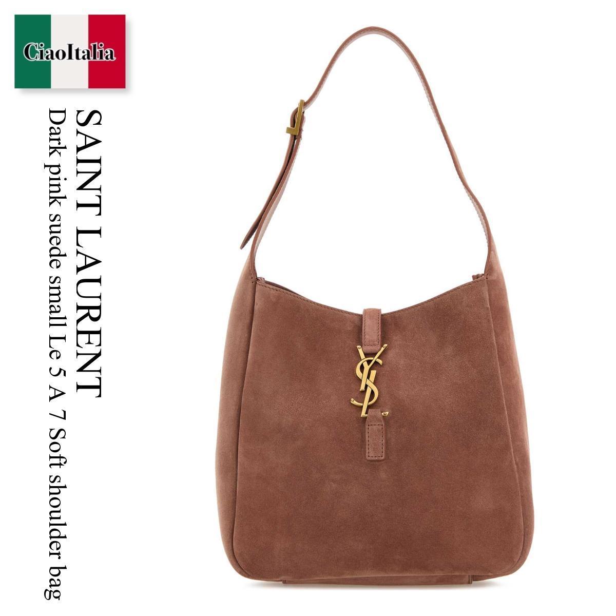 ショルダーバッグ・ポシェット Saint Laurent Suede Small Le 5 A 7 Soft Shoulder Bag