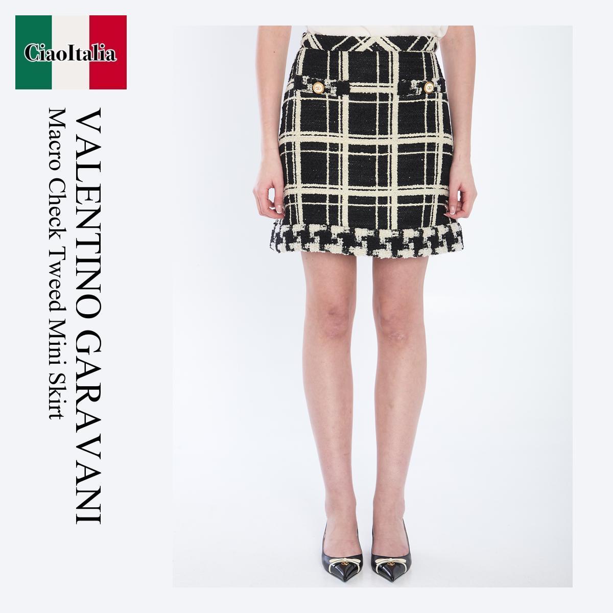 ミニスカート Valentino Garavani Macro Check Tweed Mini Skirt