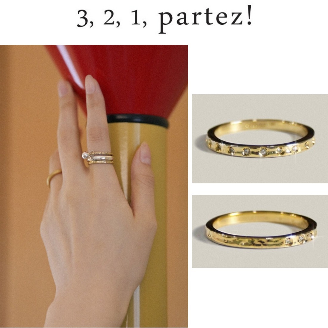 [韓国人気ジュエリー] Rough Textured Wish Ring Gold