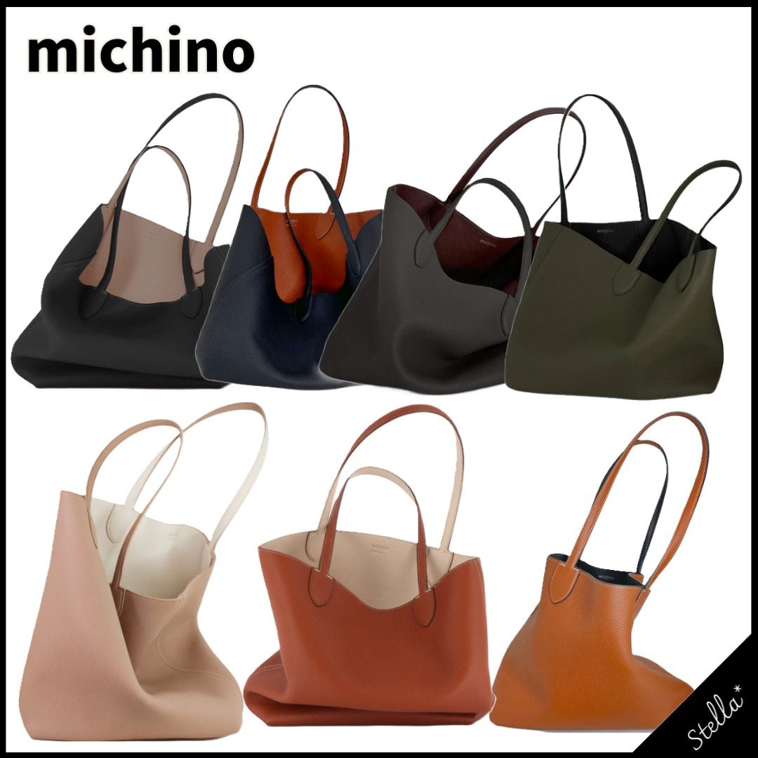 ■michino PARIS■人気 リバーシブルトートバッグ リヴォリ 縦長