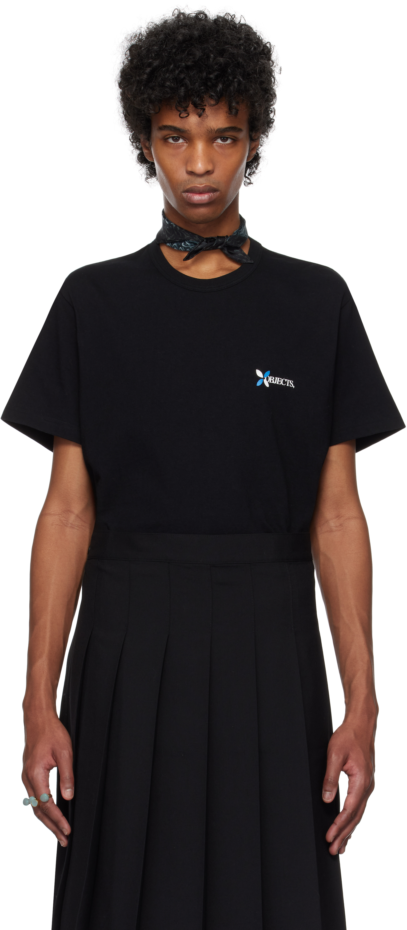 【関税込み】KHOKI ブラック マルチプリント Tシャツ