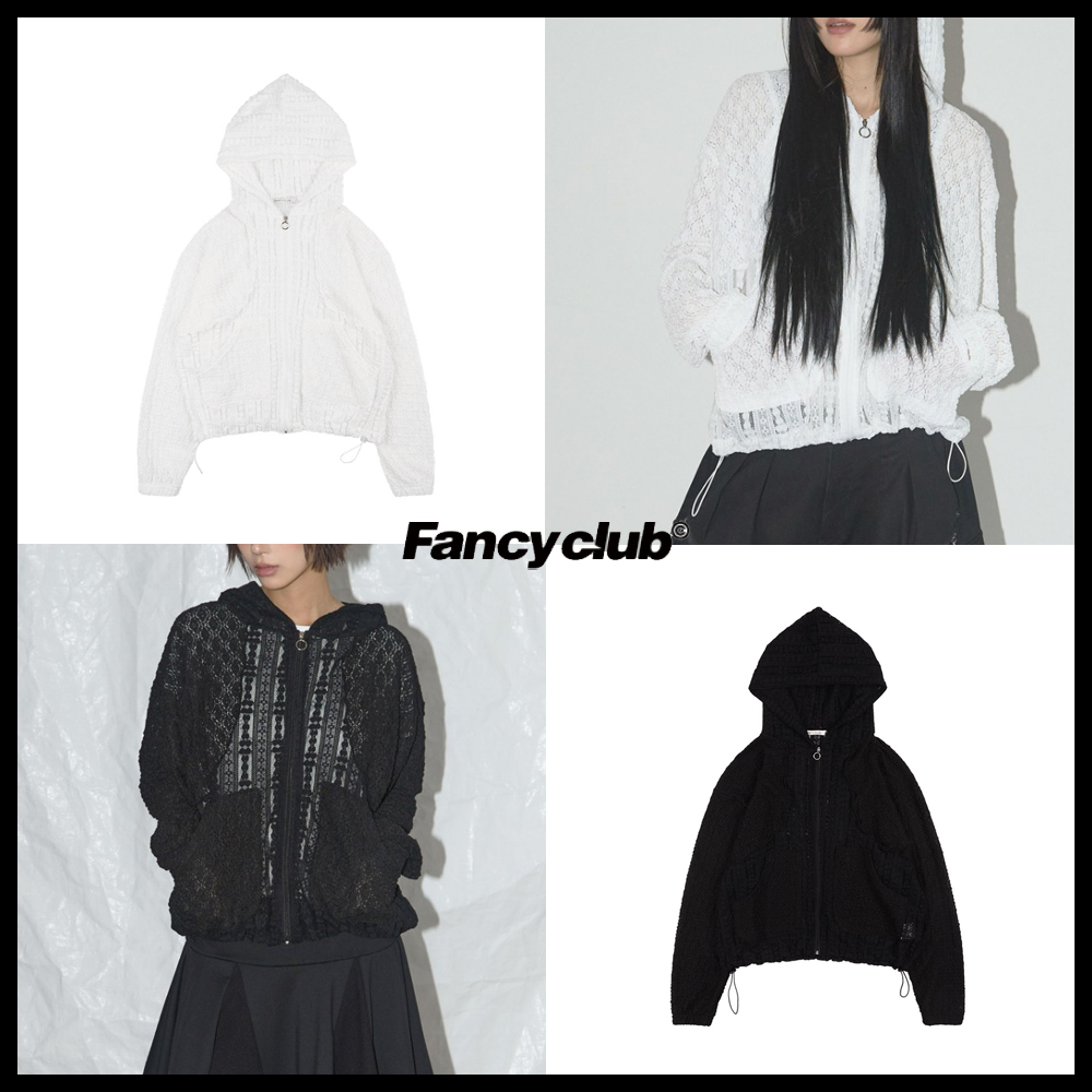 [NF]25SS★PLUMPY LACE LINE HOOD ZIP-UP