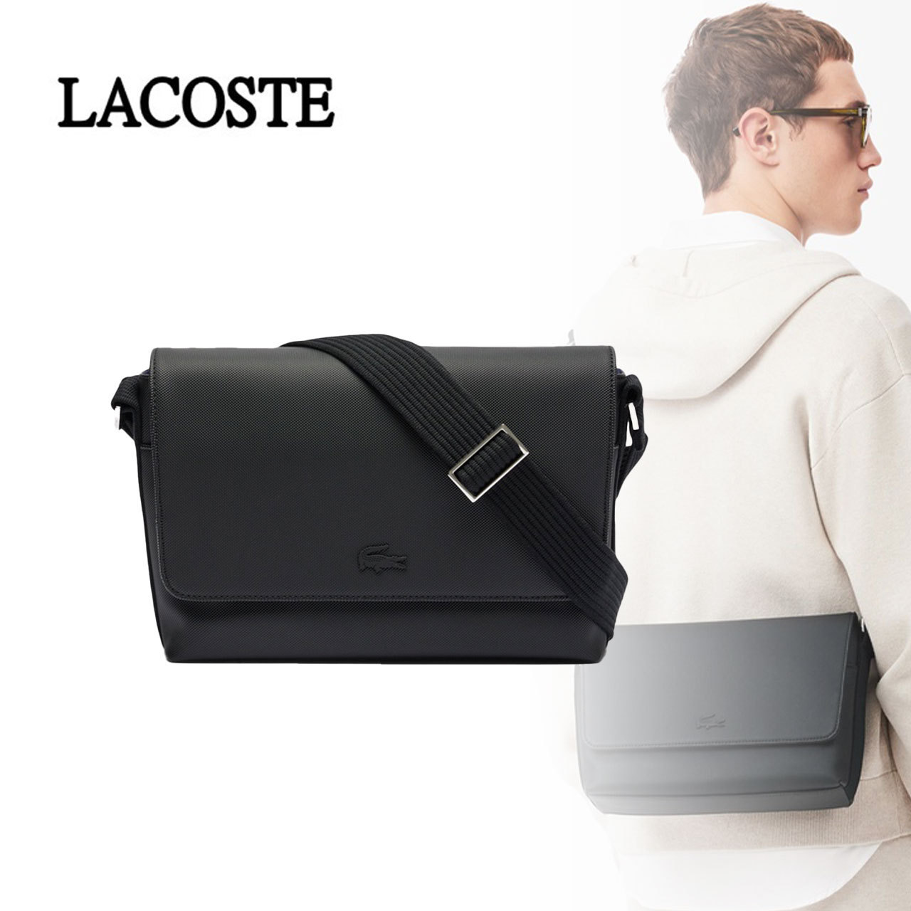 【LACOSTE】メンズクラシック メッセンジャーバッグ
