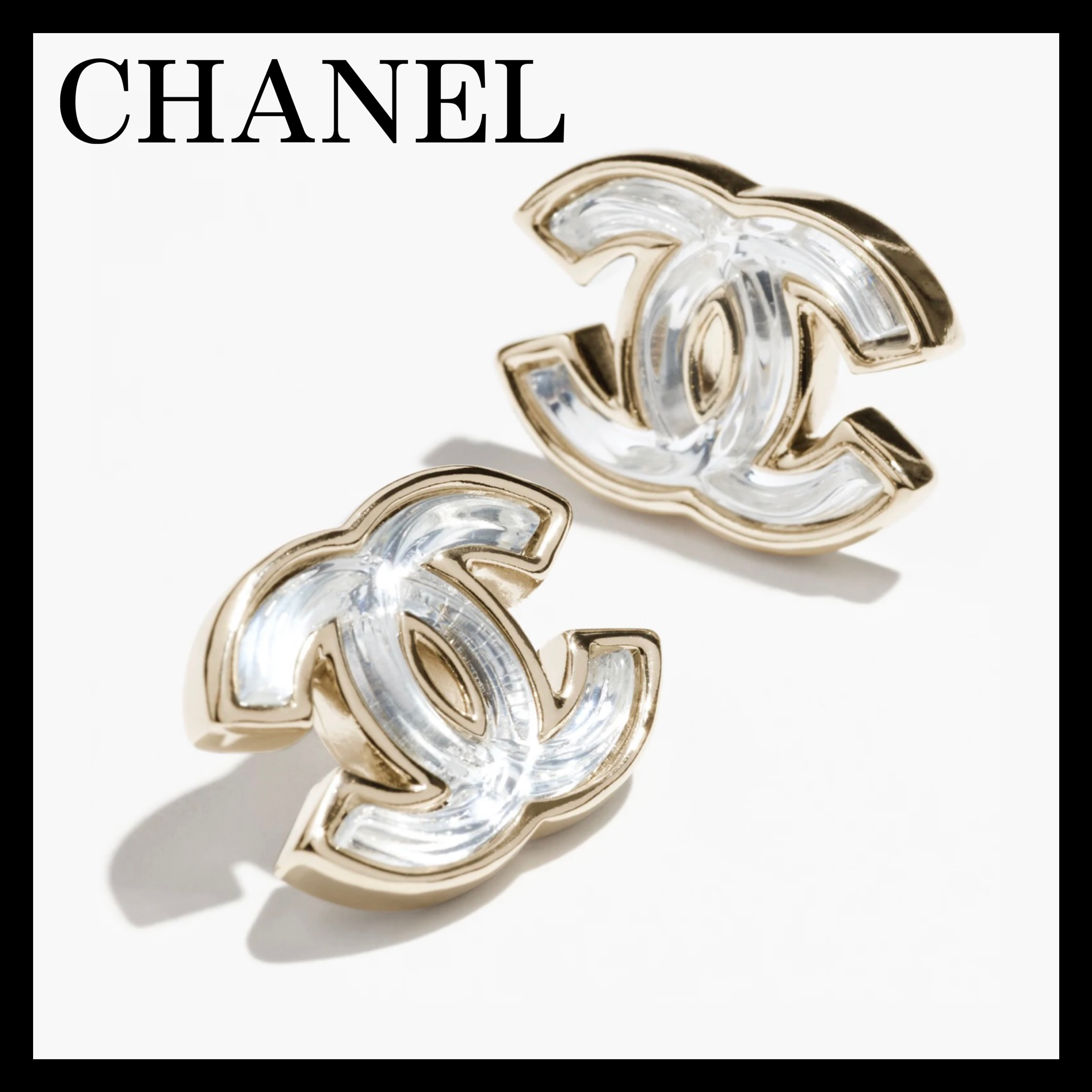 《クリアなロゴが上品でエレガント♪》25P限定★CHANEL ピアス