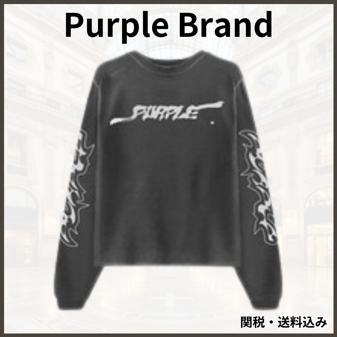 残りわずか★Purple Brand★ロゴプリント スウェットシャツ