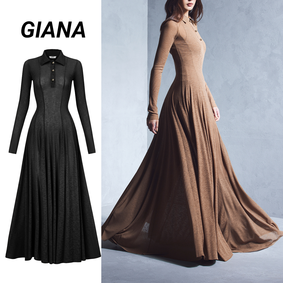 ◆GIANA◆ROGERS Jersey シャツドレス 送料込