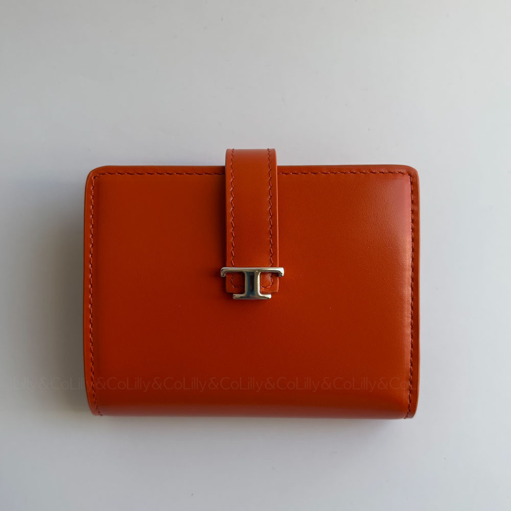 TOD's（トッズ）☆TTimeless型押レザー折りたたみ財布スモール