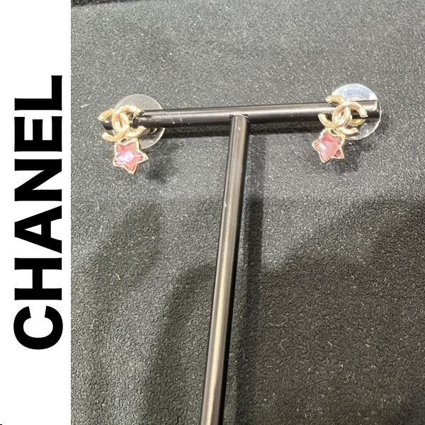 《25P》CHANEL CCロゴ ピアス 可愛いピンクのスター